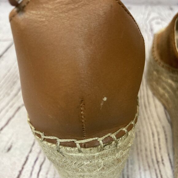 Marc Fisher Adalyn Sandal Womens 9.5 Tan‎ Suede Leather Espadrille Wedge ITM751 - Picture 6 of 12